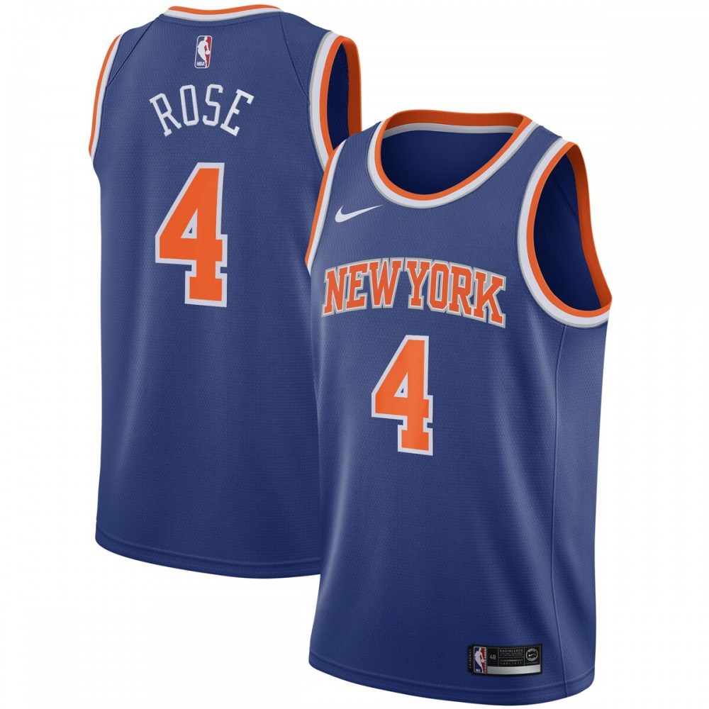 Nike Derrick Rose New York Knicks Blue 2020/21 Swingman Jersey - Icon Edition-Pro Kit Vault | Brand New 26/27 Sports Jerseys